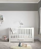 Mamas & Papas Franklin 2 Piece Nursery Furniture Set with Cot Bed and Dresser - White Wash