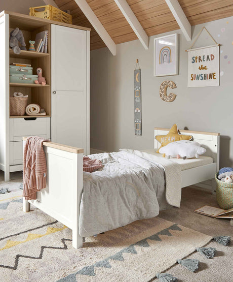 Mamas & Papas Harwell 2 Piece Nursery Furniture Set with Cot Bed and Wardrobe - White / Natural