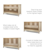 Mamas & Papas Harwell 2 Piece Nursery Furniture Set with Cot Bed and Dresser - Cashmere