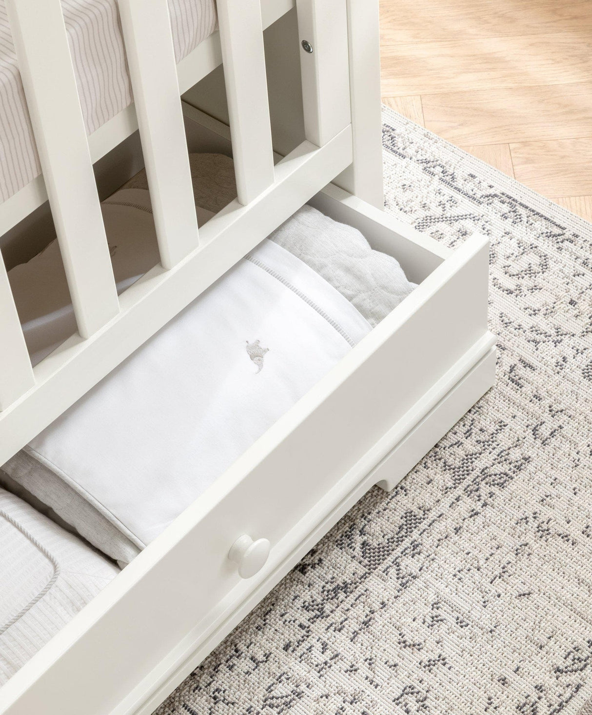 Mamas & Papas Oxford 3 Piece Nursery Furniture Set with Cot Bed, Dresser and Wardrobe - White