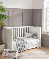 Mamas & Papas Oxford 3 Piece Nursery Furniture Set with Cot Bed, Dresser and Wardrobe - White