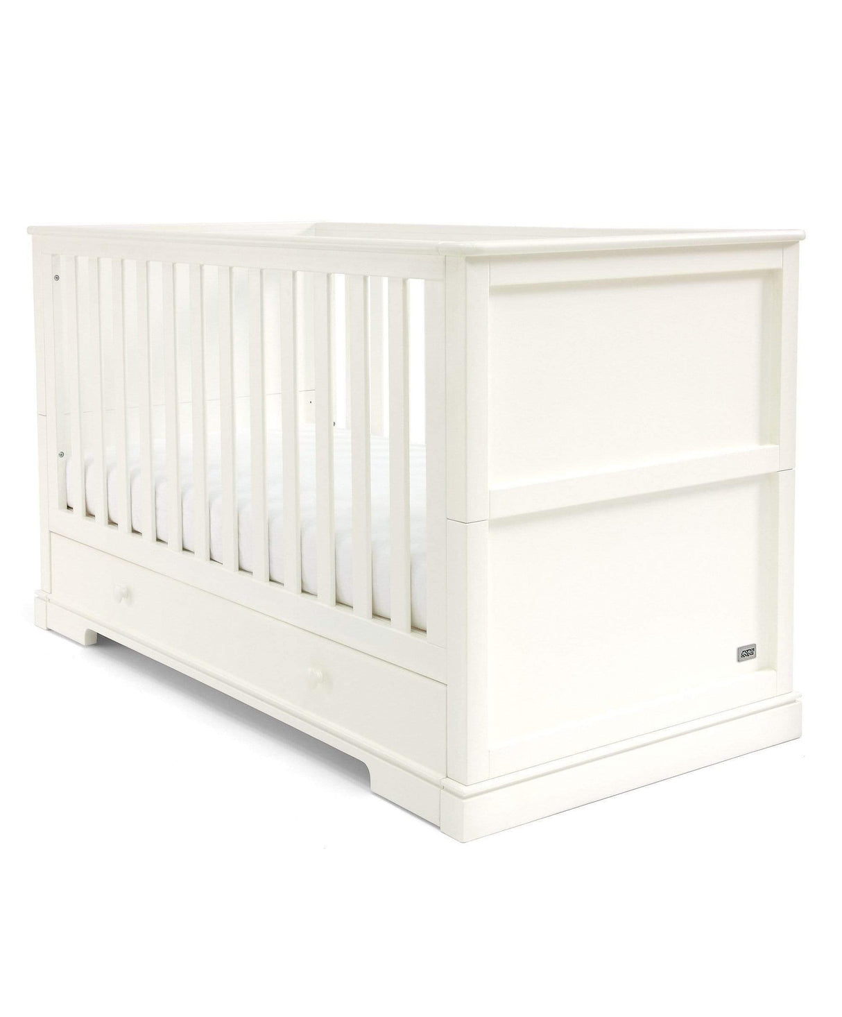 Mamas & Papas Oxford 3 Piece Nursery Furniture Set with Cot Bed, Dresser and Wardrobe - White