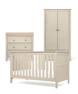 Mamas & Papas Wedmore 3 Piece Nursery Furniture Set with Cot Bed, Dresser and Wardrobe - Pebble Grey