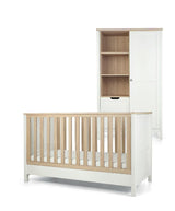 Mamas & Papas Harwell 2 Piece Nursery Furniture Set with Cot Bed and Wardrobe - White / Natural