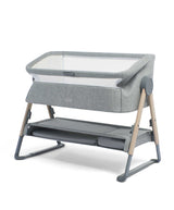 Mamas & Papas Lua Bedside Crib with Sheets & Mattress Protector - Grey