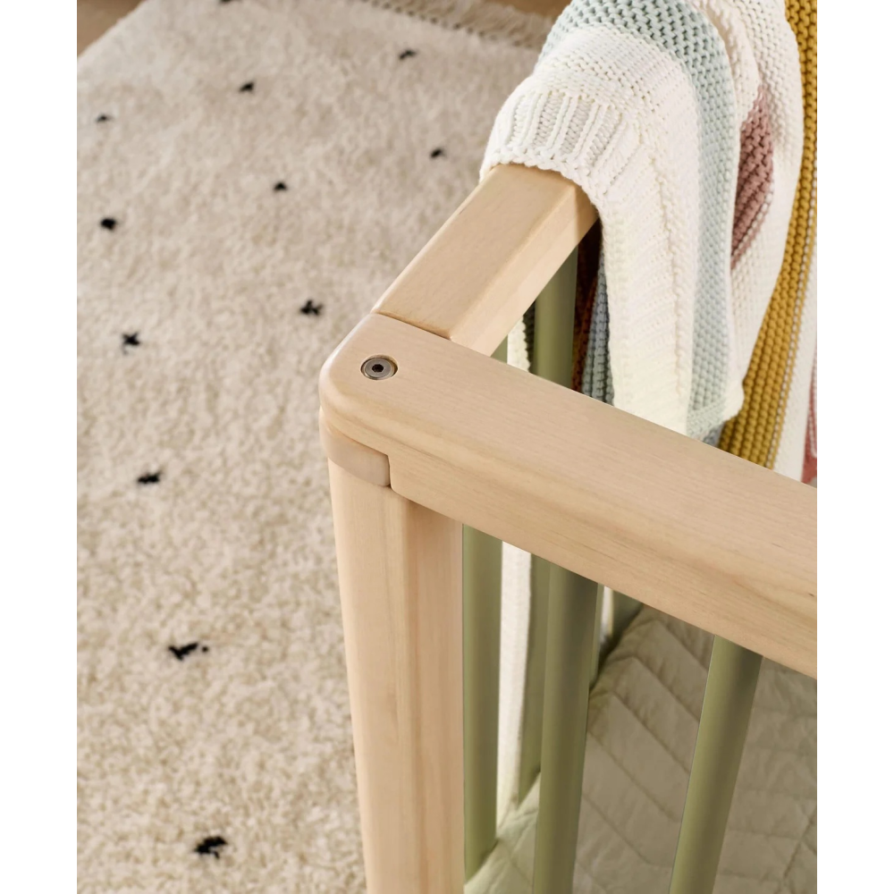 Mamas & Papas Solo Cot Bed - Moss Green / Natural