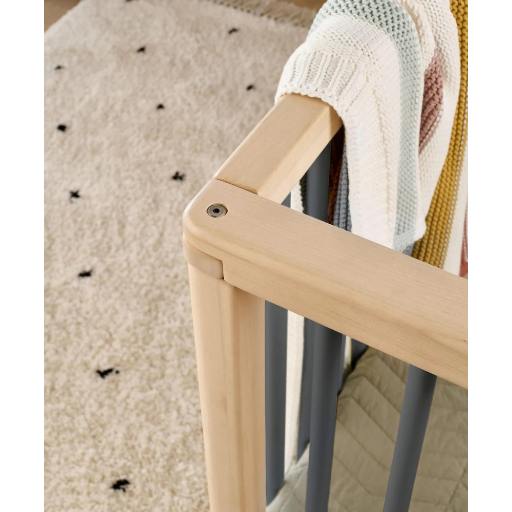 Mamas & Papas Solo Cot Bed - Slate / Natural