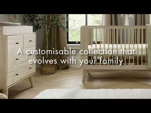 Mamas & Papas Coxley 3 Piece Nursery Furniture Set with Cot Bed, Dresser & Wardrobe - Natural/Olive Green