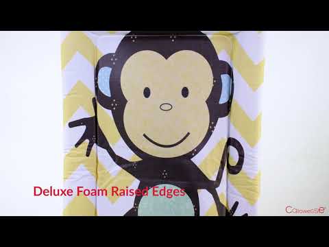 Callowesse Soft Foam Baby Changing Mat - Monkey Chevron