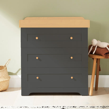 Tutti Bambini Rio Nursery Dresser / Chest Changer - Slate Grey / Oak