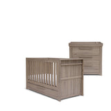 Mamas & Papas Franklin 2 Piece Nursery Furniture Set with Cot Bed and Dresser - Grey Wash