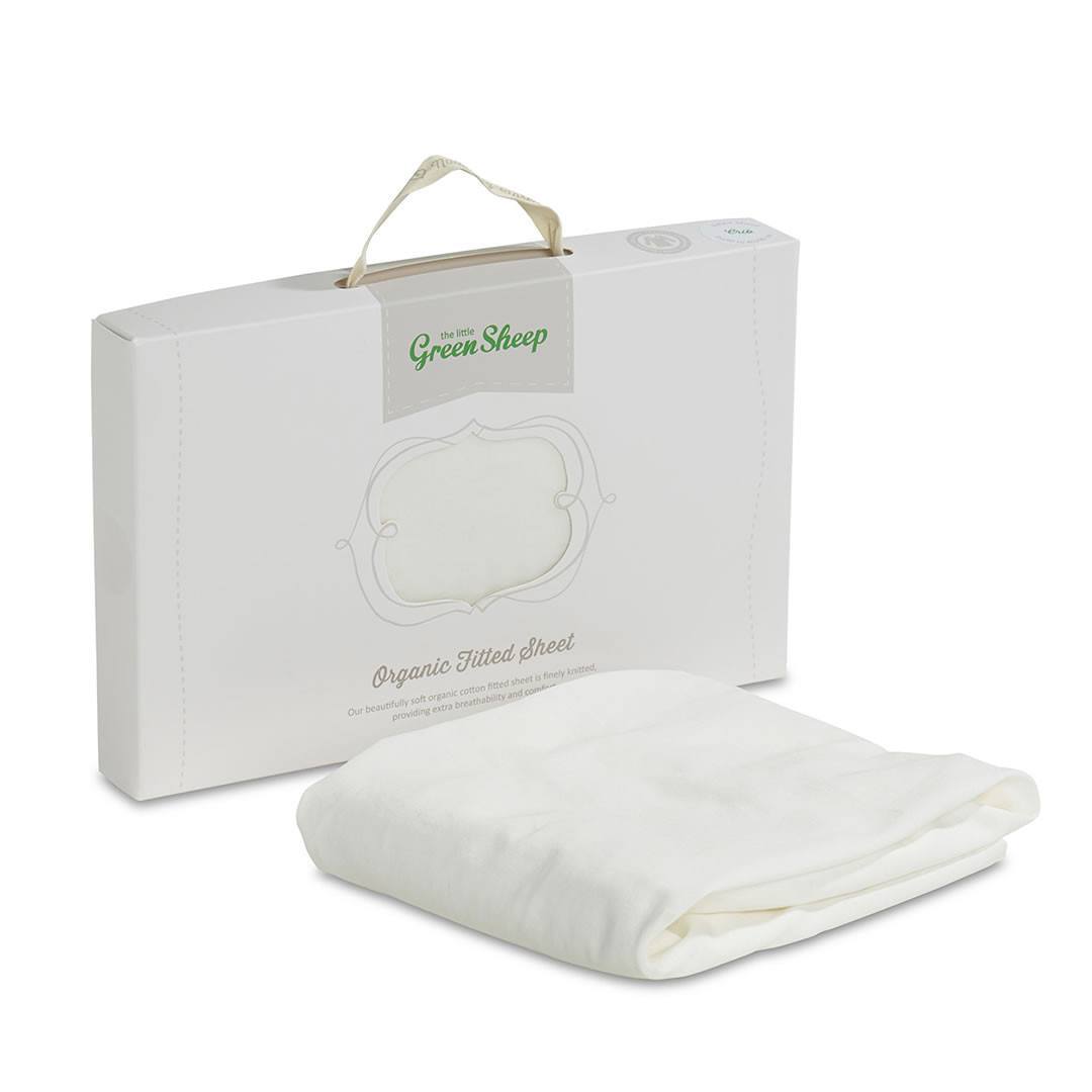 Little Green Sheep Organic Cotton Moses Basket Fitted Sheet 30x70cm - Jersey White