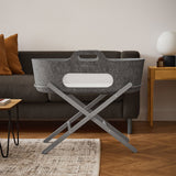 SnuzBaskit Dark Grey Moses Basket & Dove Grey Stand