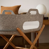 SnuzBaskit Light Grey Moses Basket & Natural Stand