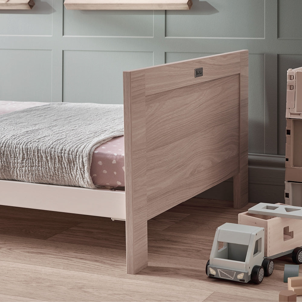 Silver Cross Finchley 2 Piece Nursery Furniture Set with Convertible Cot Bed and Double Wardrobe - Nordic White / Oak