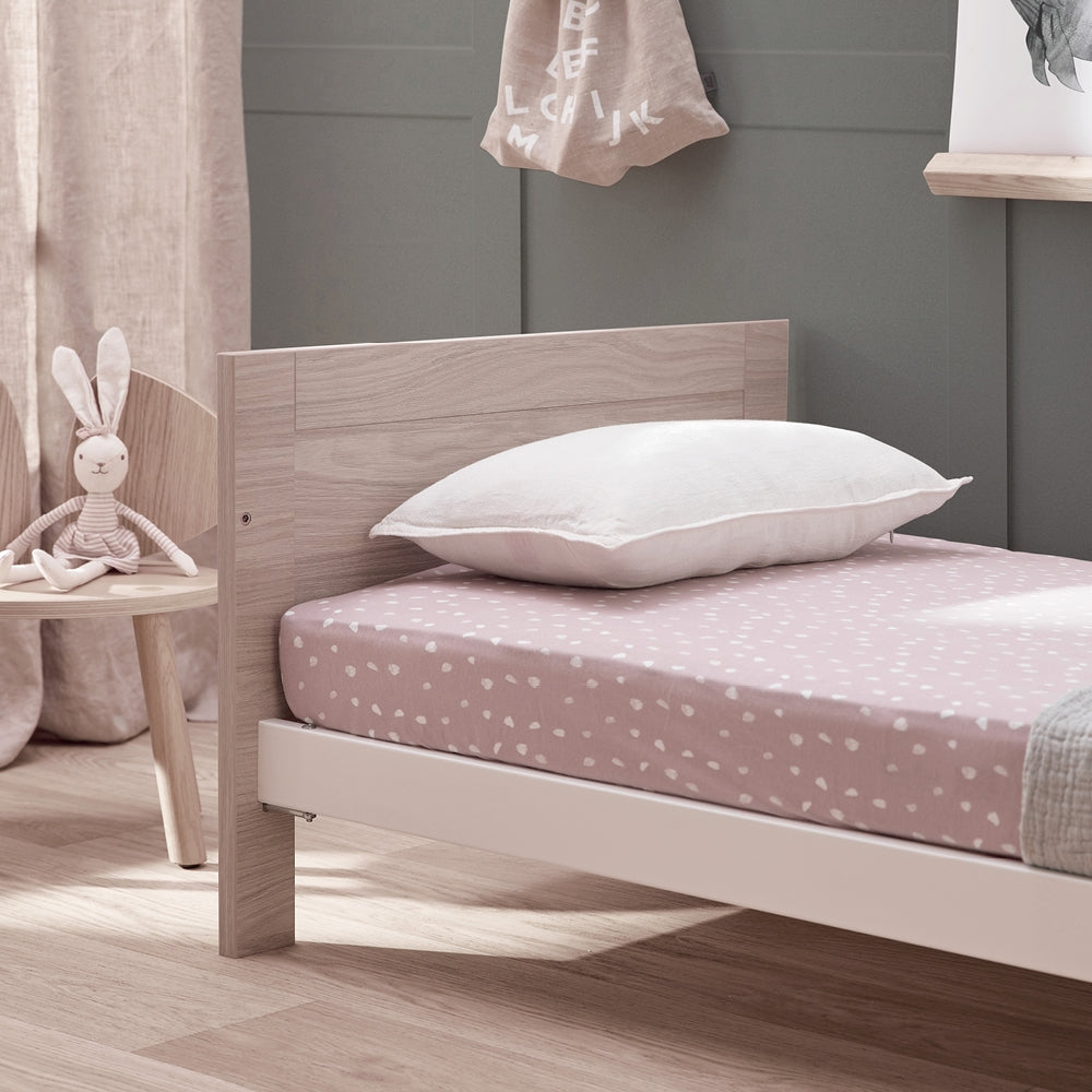 Silver Cross Finchley 2 Piece Nursery Furniture Set with Convertible Cot Bed and Double Wardrobe - Nordic White / Oak