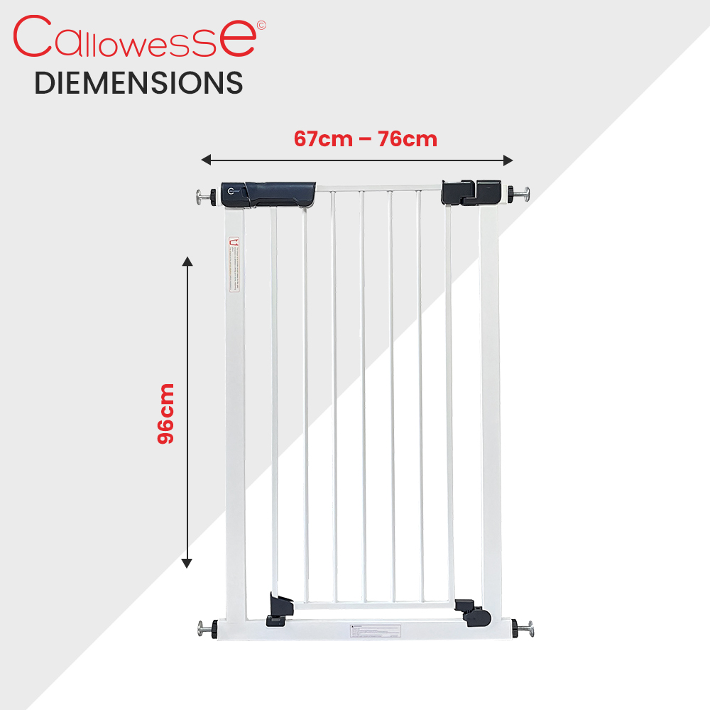 Callowesse Kuvasz Tall & Narrow Baby Stair Gate - White