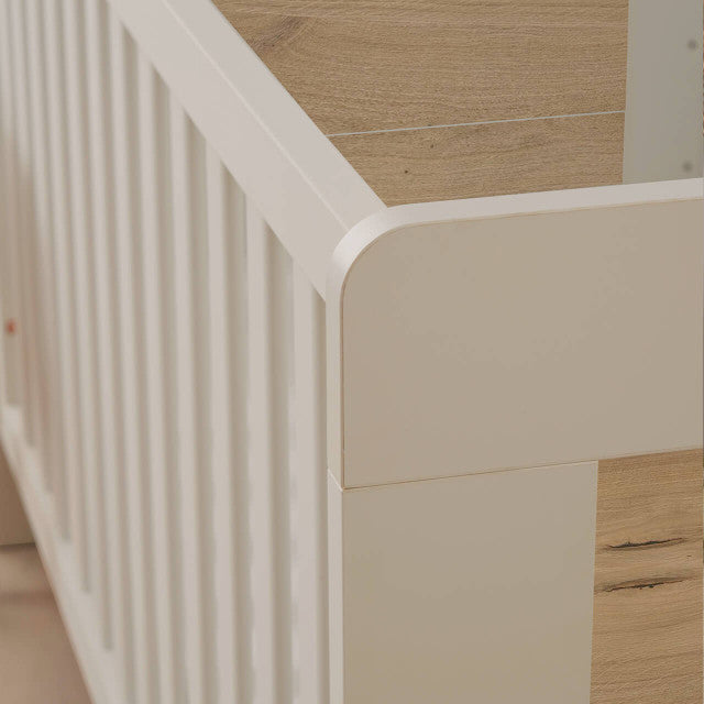 Tutti Bambini Alba Cot Bed - White Sand & Distressed Oak