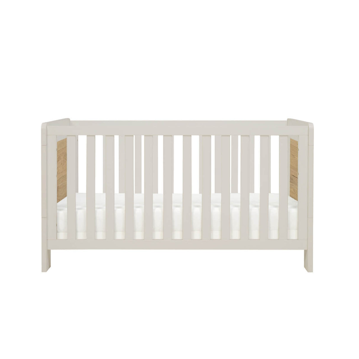 Tutti Bambini Alba Cot Bed - White Sand & Distressed Oak