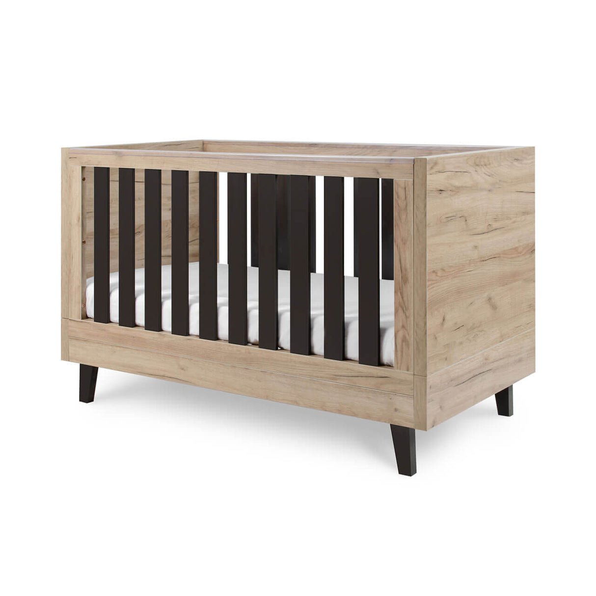 Tutti Bambini Como 2 Piece Nursery Furniture Set with Cot Bed and Dresser - Distressed Oak / Slate Grey