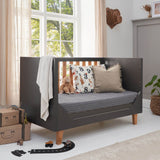 Tutti Bambini Como Cot Bed - Slate Grey / Rosewood