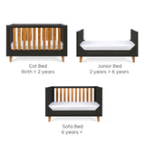 Tutti Bambini Como Cot Bed - Slate Grey / Rosewood