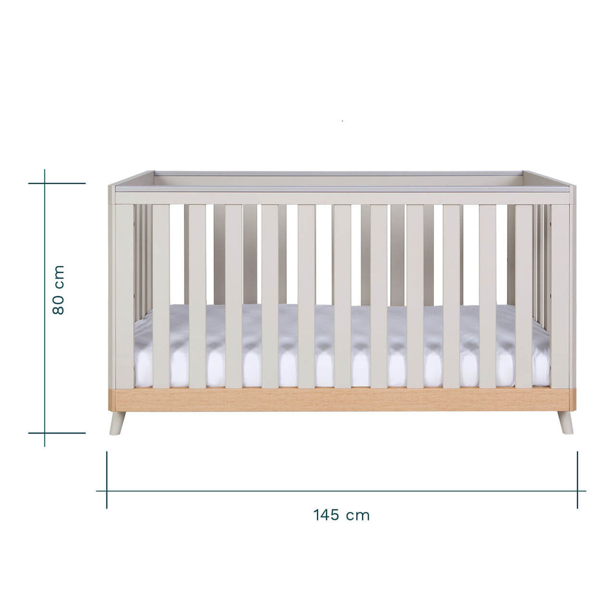 Tutti Bambini Hygge Cot Bed - Light Oak/White Sand