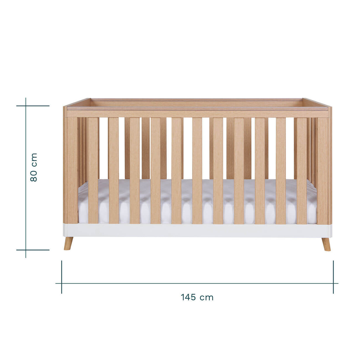 Tutti Bambini Hygge Cot Bed - White/Light Oak