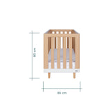 Tutti Bambini Hygge Mini 3 Piece Nursery Furniture Set with Cot Bed, Dresser & Wardrobe - White/Light Oak