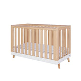 Tutti Bambini Hygge Mini 3 Piece Nursery Furniture Set with Cot Bed, Dresser & Wardrobe - White/Light Oak