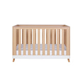 Tutti Bambini Hygge Mini 3 Piece Nursery Furniture Set with Cot Bed, Dresser & Wardrobe - White/Light Oak