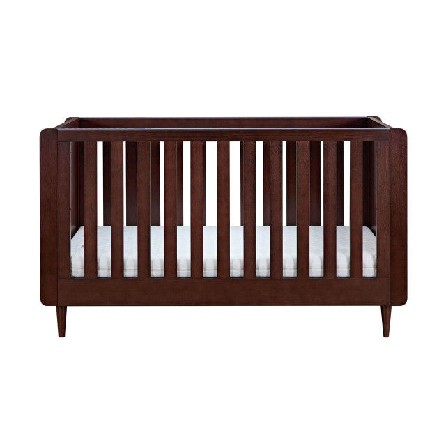 Tutti Bambini Japandi 2 Piece Nursery Furniture Set with Cot Bed & Dresser - Warm Walnut