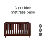 Tutti Bambini Japandi 2 Piece Nursery Furniture Set with Cot Bed & Dresser - Warm Walnut