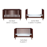 Tutti Bambini Japandi 2 Piece Nursery Furniture Set with Cot Bed & Dresser - Warm Walnut