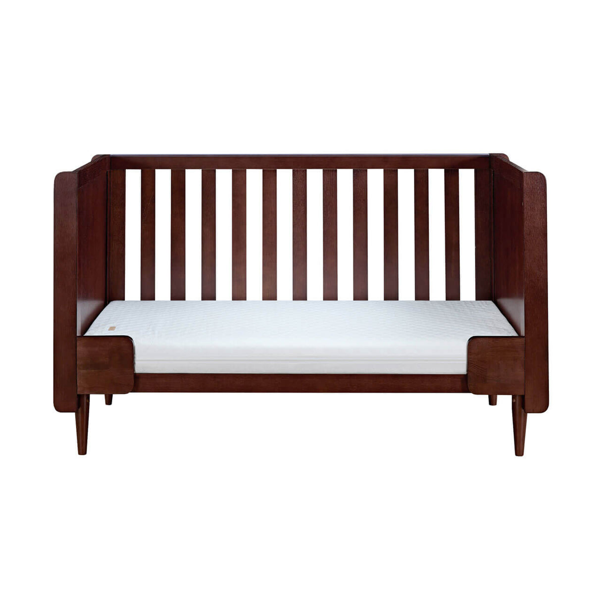 Tutti Bambini Japandi Mini 3 Piece Nursery Furniture Set with Cot Bed, Dresser and Wardrobe - Warm Walnut