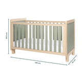 Tutti Bambini Kuba Cot Bed - Golden Oak & Sage Weave