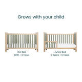 Tutti Bambini Kuba Cot Bed - Golden Oak & Sage Weave