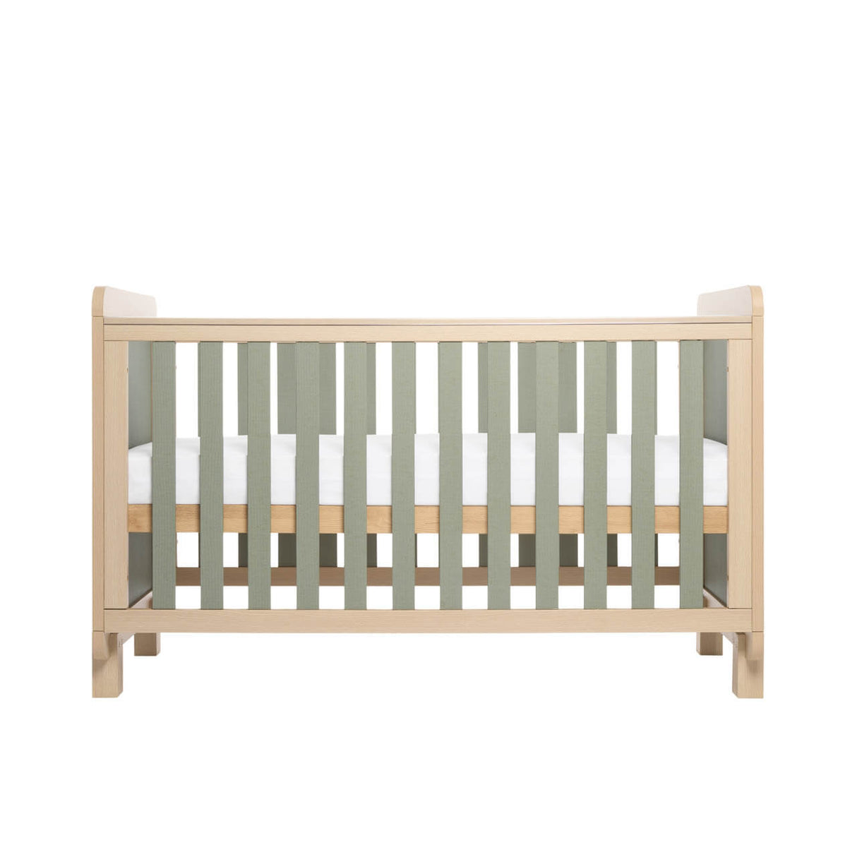 Tutti Bambini Kuba Cot Bed - Golden Oak & Sage Weave