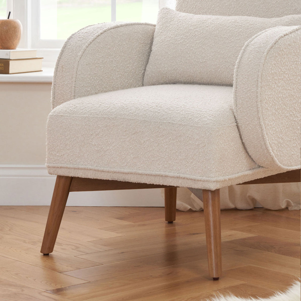 Tutti Bambini Micah Rocking Chair & Footstool - Boucle Fresh Cream