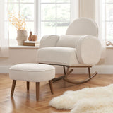 Tutti Bambini Micah Rocking Chair & Footstool - Boucle Fresh Cream