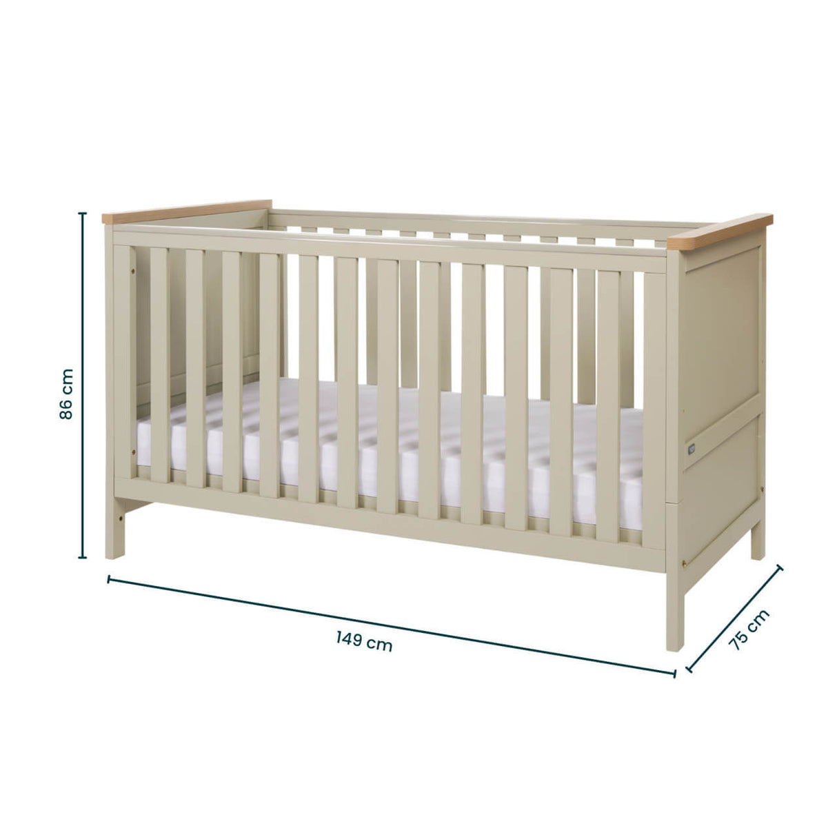 Tutti Bambini Misha Cot Bed - Mushroom & Golden Oak