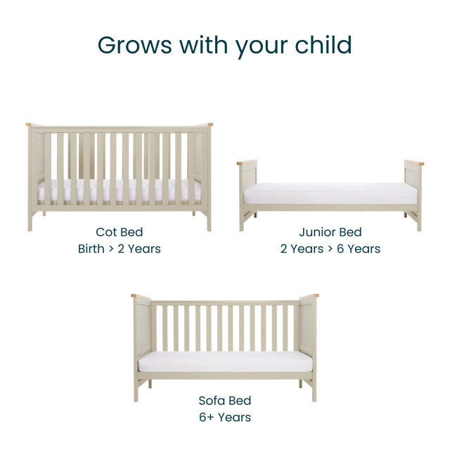 Tutti Bambini Misha Cot Bed - Mushroom & Golden Oak