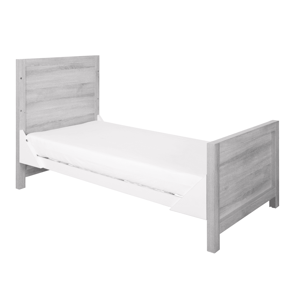 Tutti Bambini Modena 2 Piece Nursery Furniture Set with Cot Bed & Dresser - White & Grey Ash