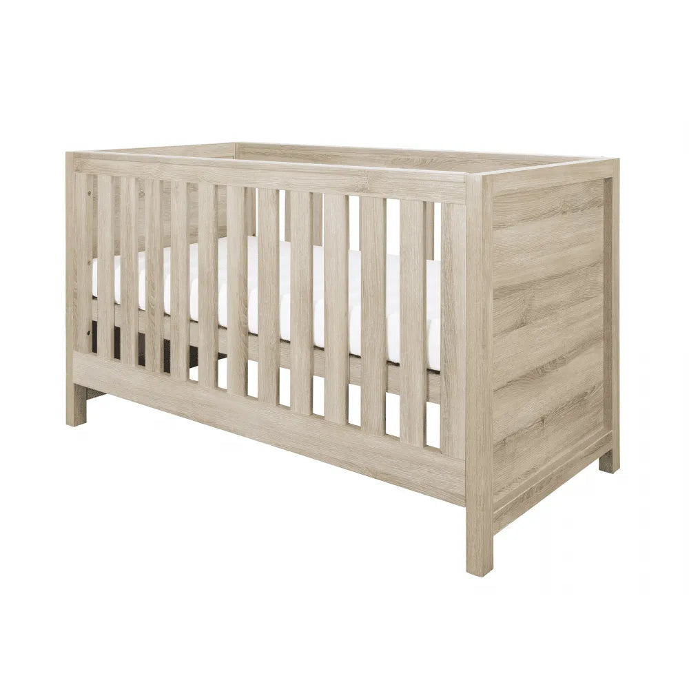 Tutti Bambini Modena 3 Piece Nursery Furniture Set with Cot Bed, Dresser & Wardrobe - Oak