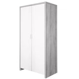 Tutti Bambini Modena Double Nursery Wardrobe – Grey Ash / White