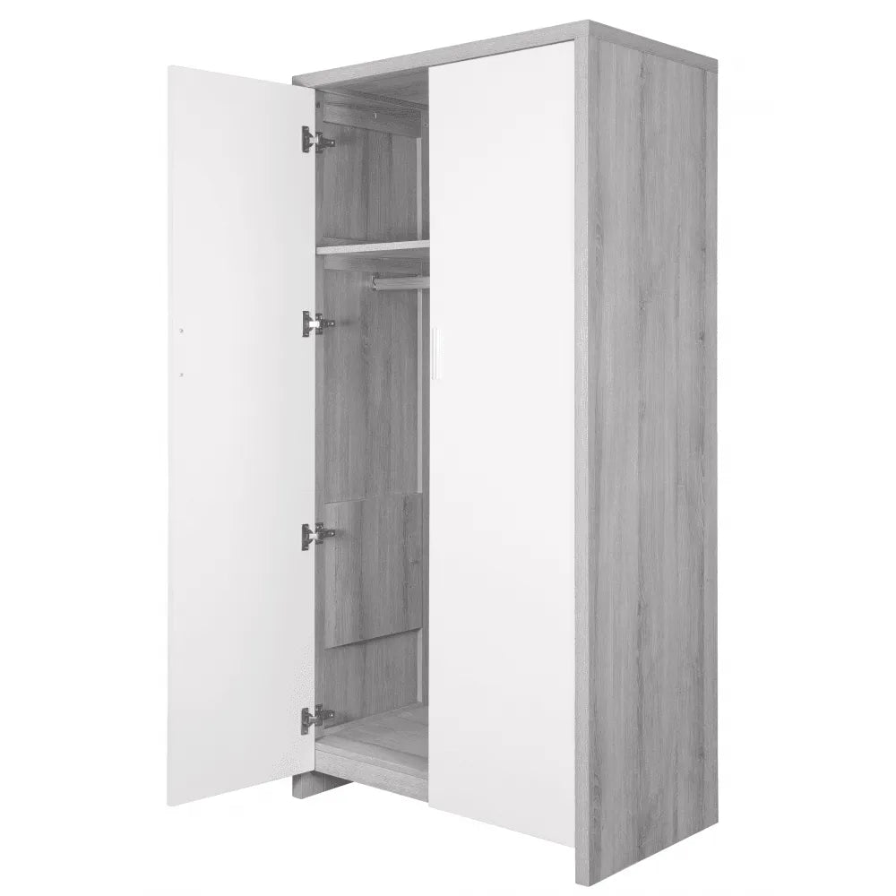 Tutti Bambini Modena Double Nursery Wardrobe – Grey Ash / White