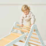 Tutti Bambini Scala Montessori 3-in-1 Pikler Climbing Frame with Climbing Wall - Sea Mist