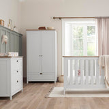 Tutti Bambini Verona 3 Piece Nursery Furniture Set with Cot Bed, Dresser and Wardrobe - White / Oak