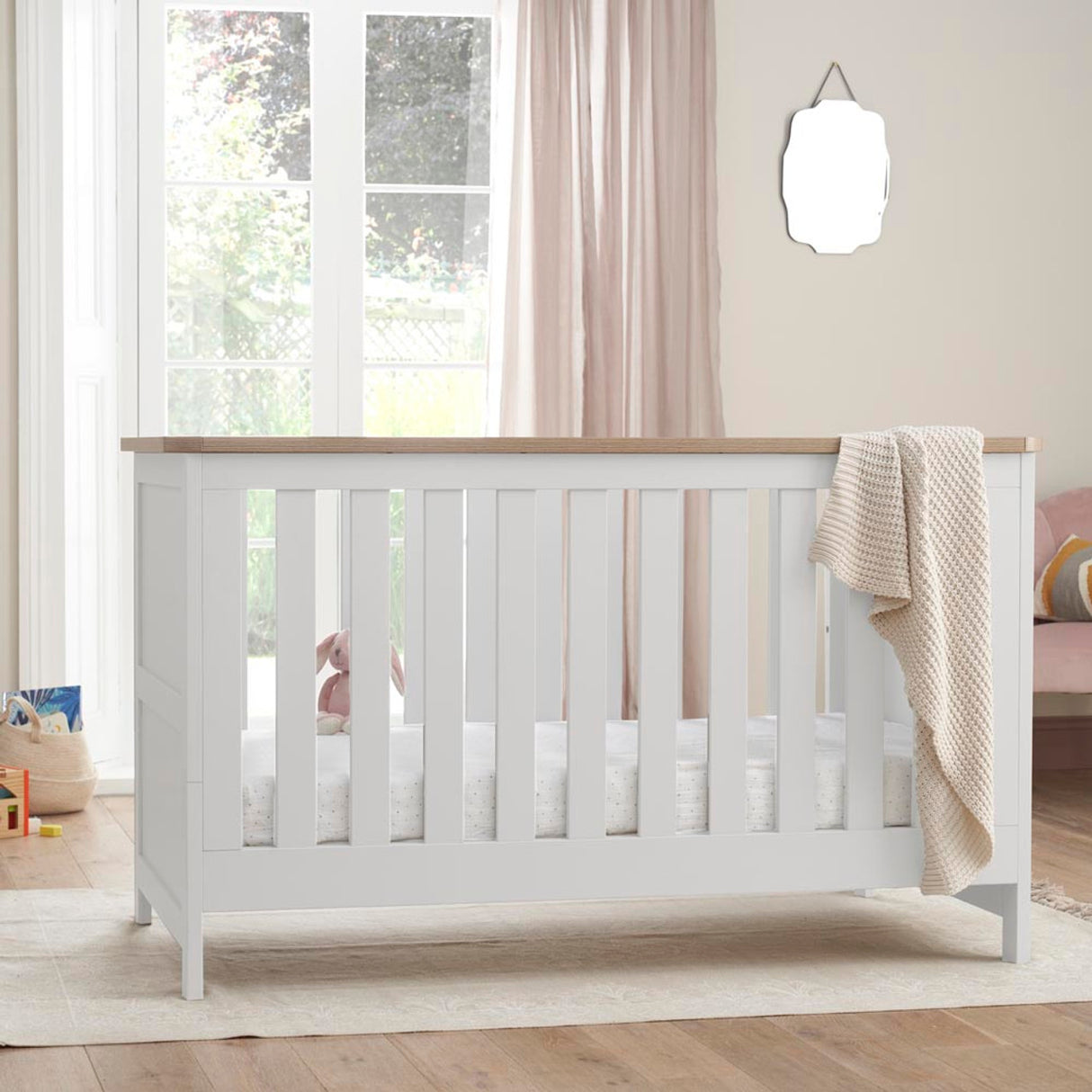 Tutti Bambini Verona Cot Bed - White / Oak