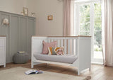 Tutti Bambini Verona 2 Piece Nursery Furniture Set with Cot Bed and Dresser - Dove Grey / Oak